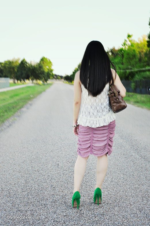 Draped Skirt + Lace Top