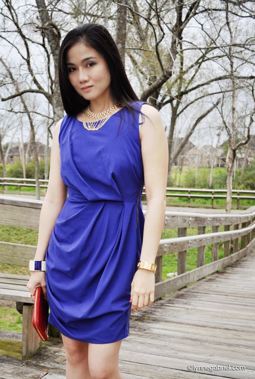 AX Paris USA Cobalt Blue Dress + Astrid & Miyu Jewelries — Whatever is ...