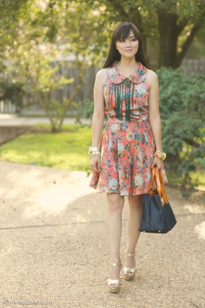 Feelin’ Vintage with Sugarlips Coral Floral Dress