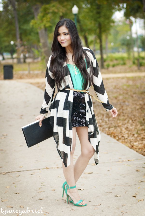 Chevron Print Cardigan