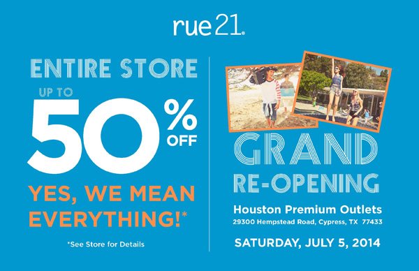 Rue 21 Grand Re-Opening in Houston + 3-$50 Giftcard Giveaway