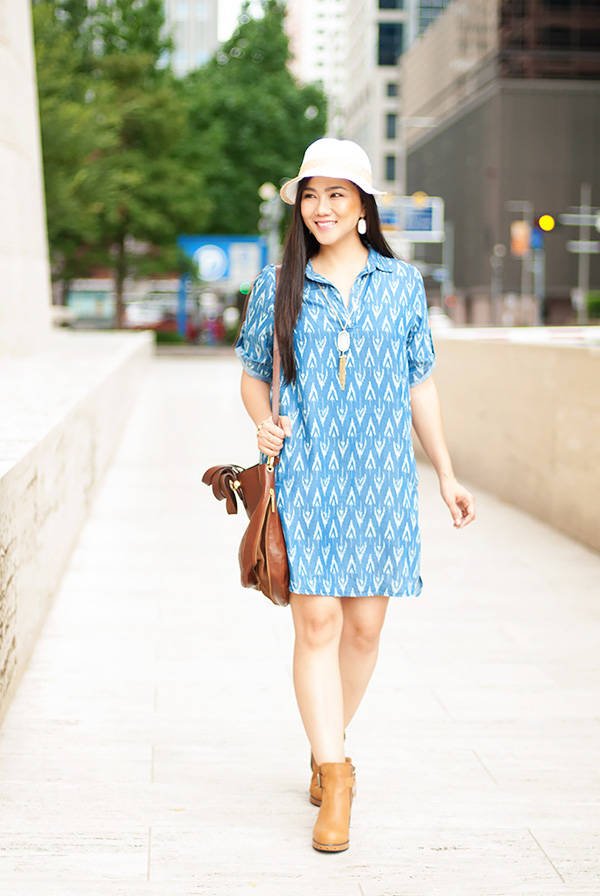 The Most Comfortable Ikat Dress and Booties