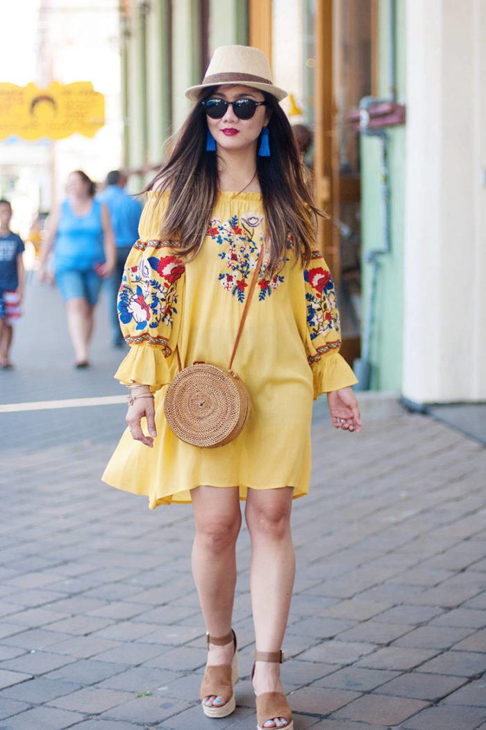 Summer Outfit Inspiration: Yet Another Embroidered Off-Shoulder Dress