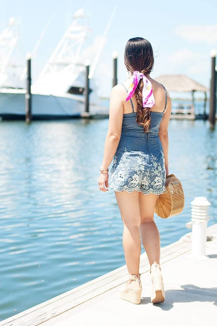 Summer Outfit Inspiration: Embroidered Chambray Romper + HUGE Giveaway
