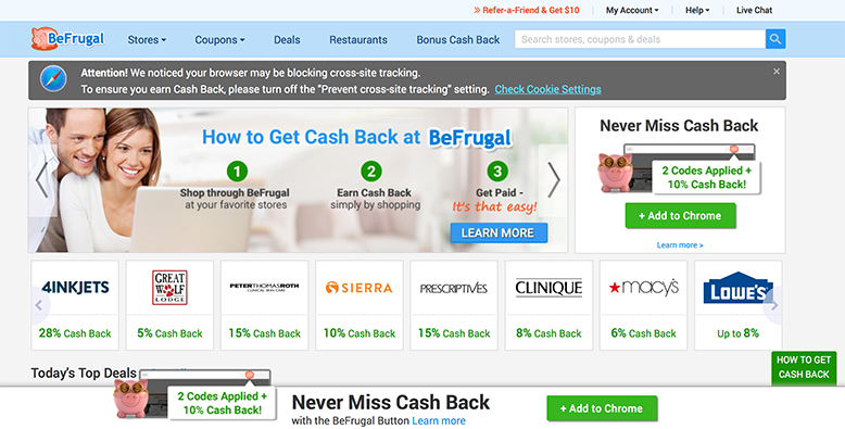 Be Frugal Cash Back App